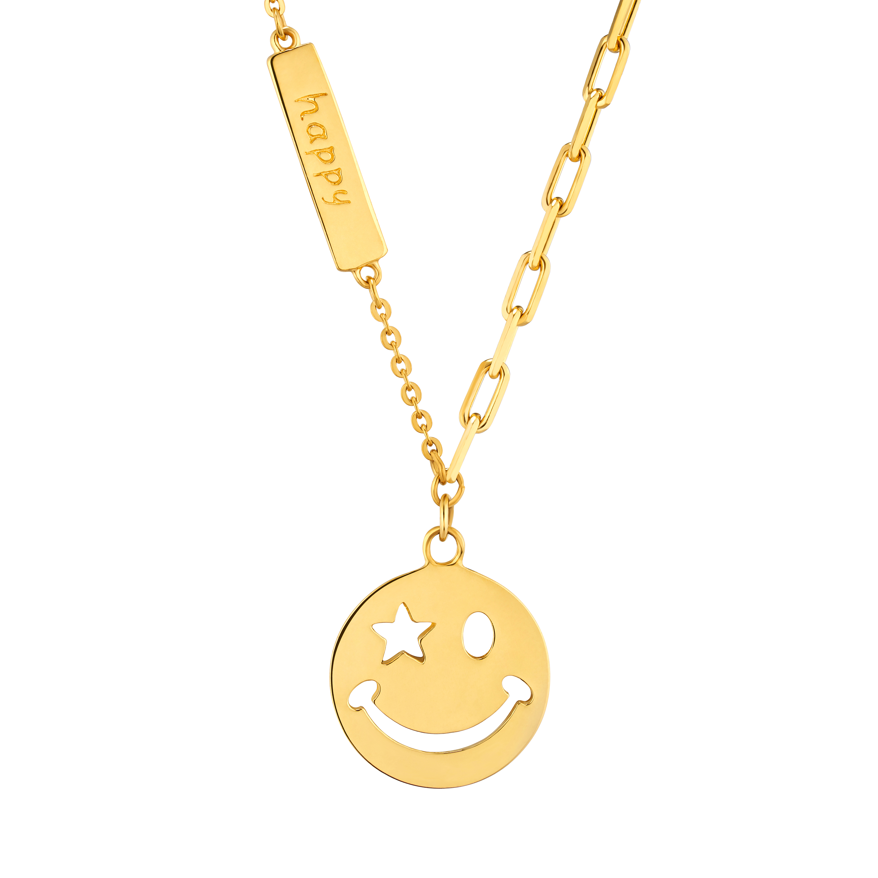 "Funny Face"Gold Necklace
