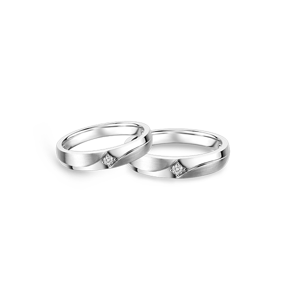 Wedding Collection "Convergence of Love" 18K Gold Wedding Couple Rings