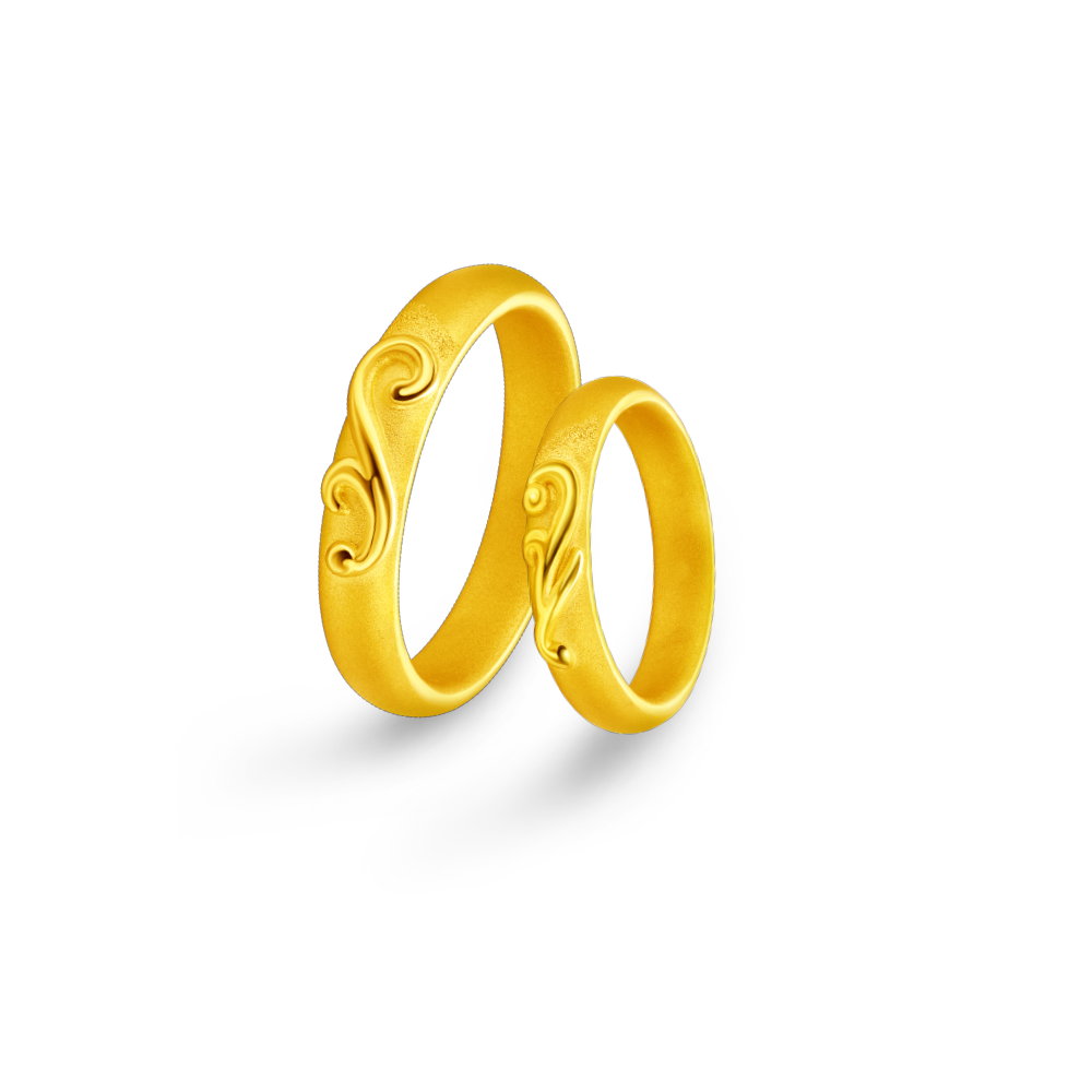 Beloved Collection "Blissful Marriage" Gold Wedding Couple Rings