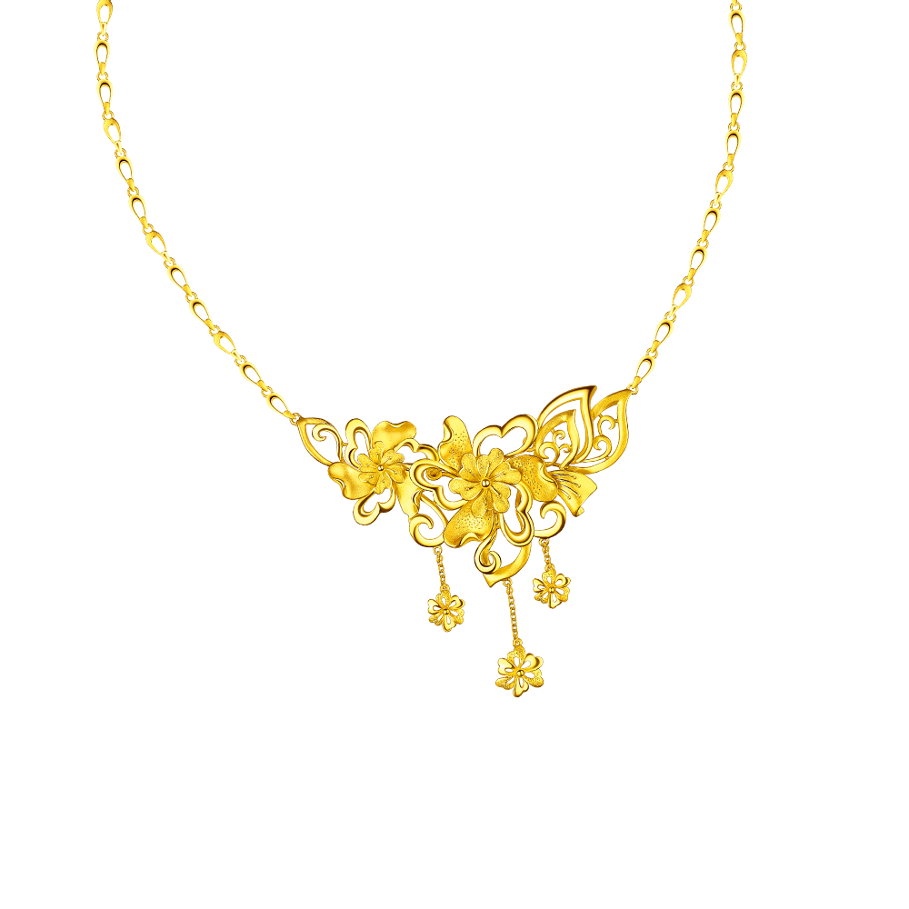 Beloved Collection "Six Heartfelt Flower" Gold Necklace