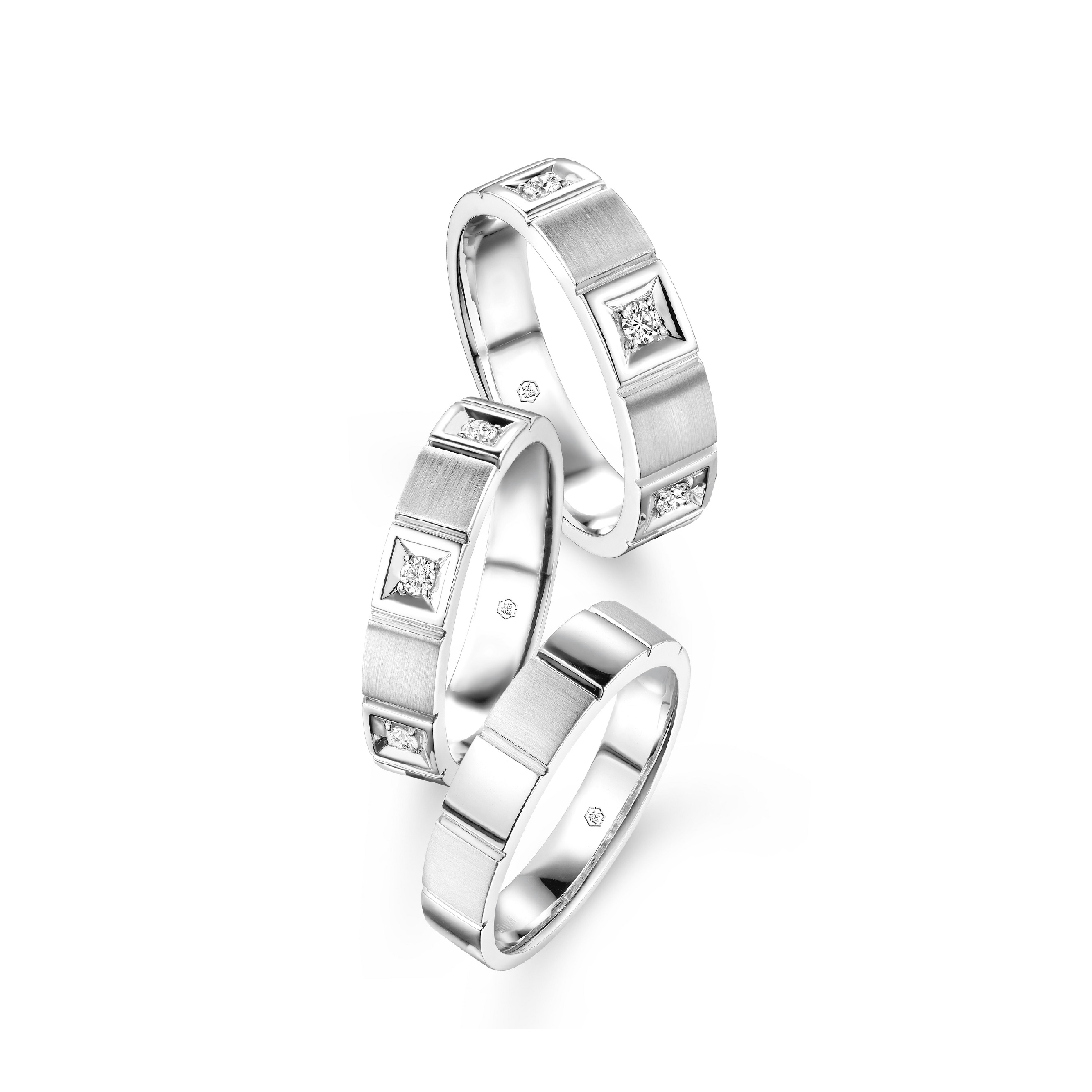 Wedding Collection “Love Ladder” 18K Gold Wedding Couple Rings