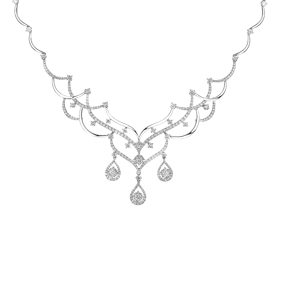 Wedding Collection "Romantic Love" 18K White Gold Diamond Necklace