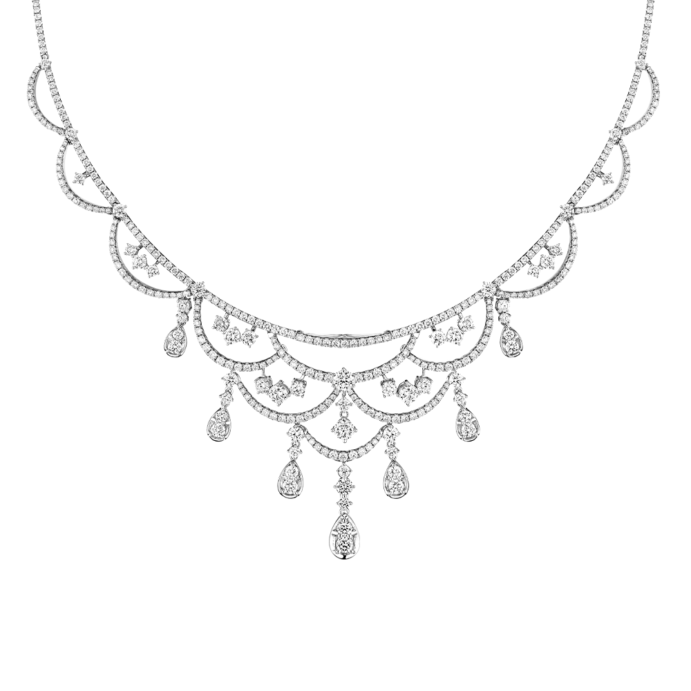 Wedding Collection “Romantic Beauty” 18K White Gold Diamond Necklace