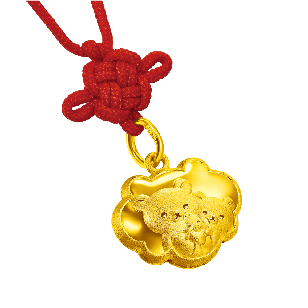 Rilakkuma™ Collection "Rilakkuma™,Korilakkuma and Kiiroitori" Gold Baby Lock Necklace with Cashbox (Gift Set)