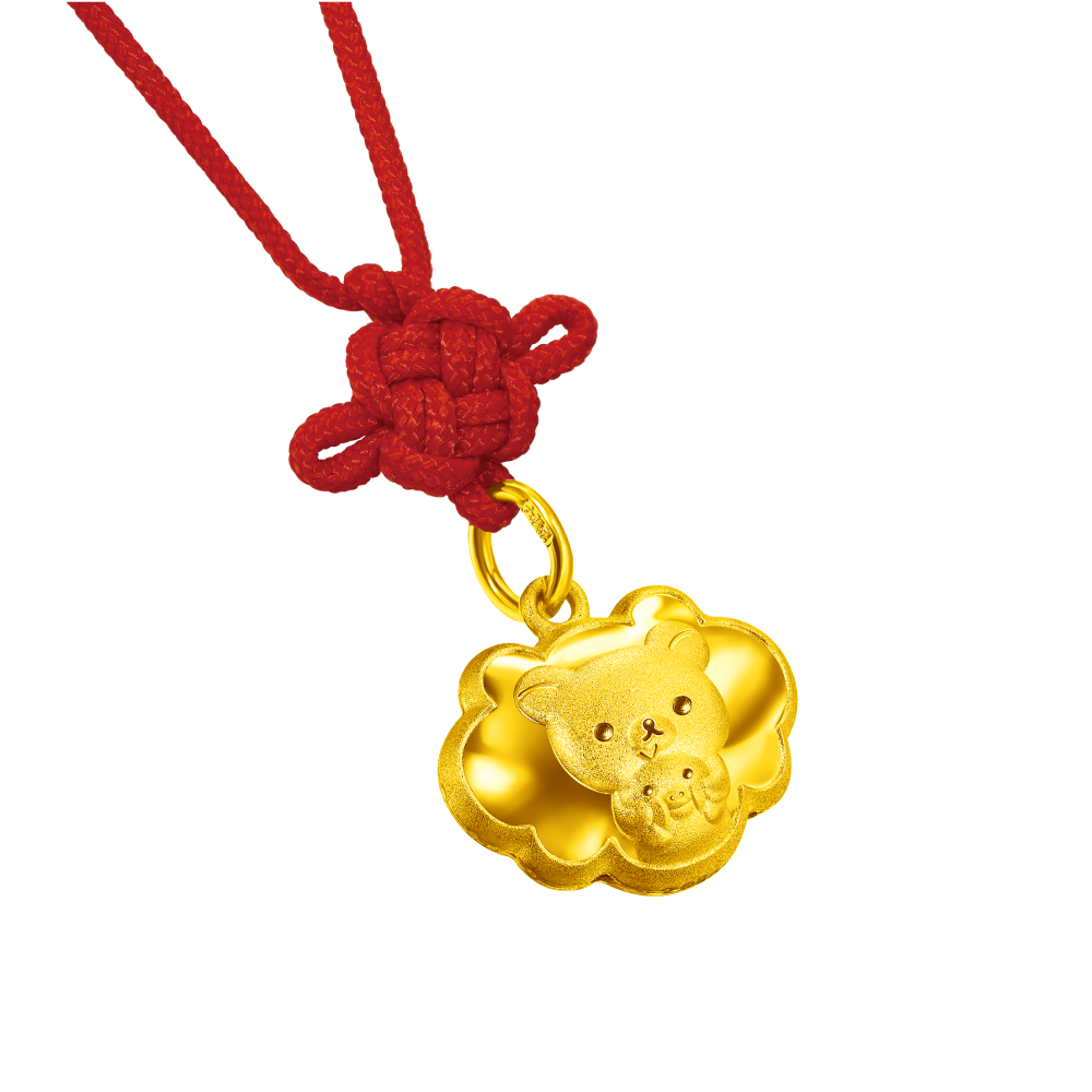 Rilakkuma™ Collection "Korilakkuma and Kiiroitori" Gold Baby Lock Necklace with Cashbox (Gift Set)