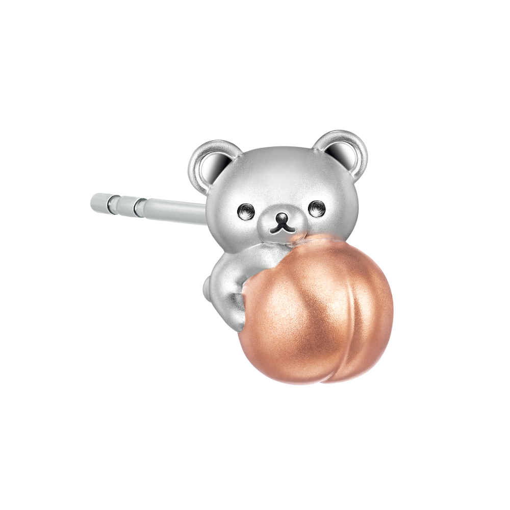 輕鬆小熊™系列小白熊18K金單隻耳環