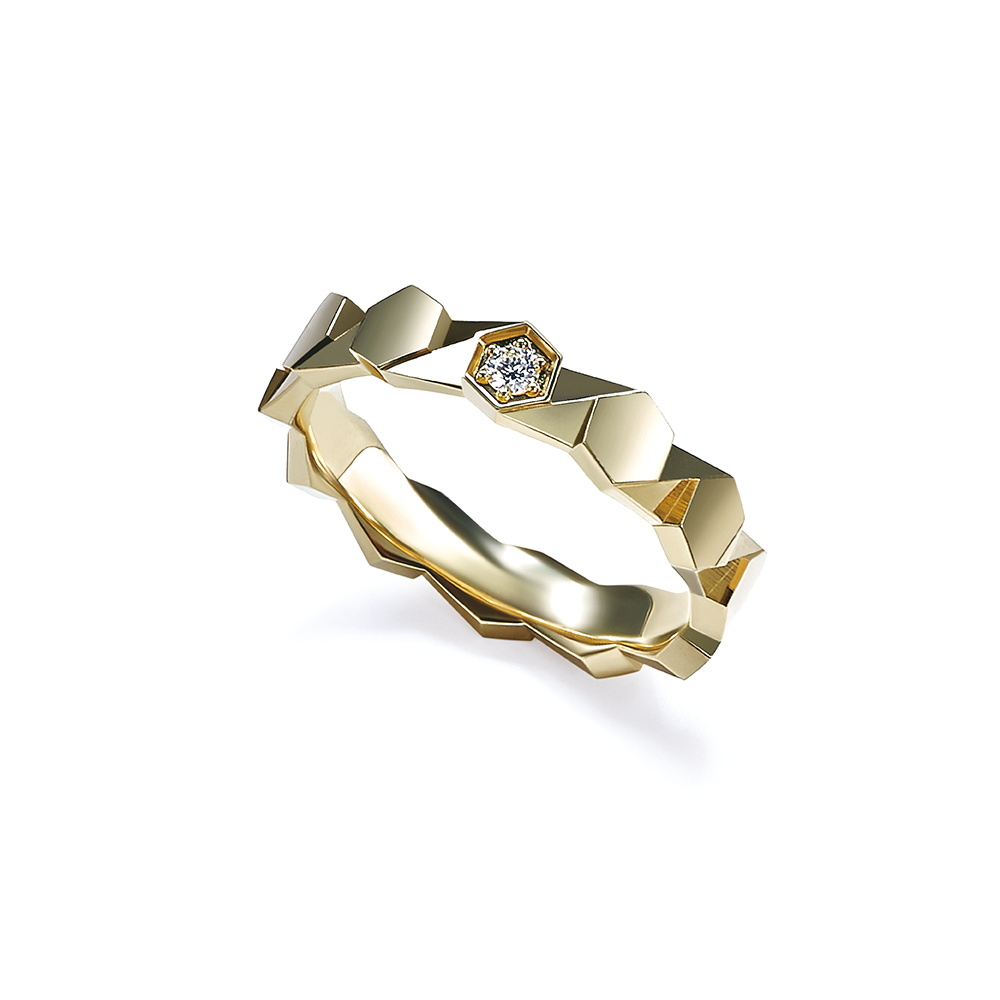 Hexicon 18K金(黄色)钻石戒指