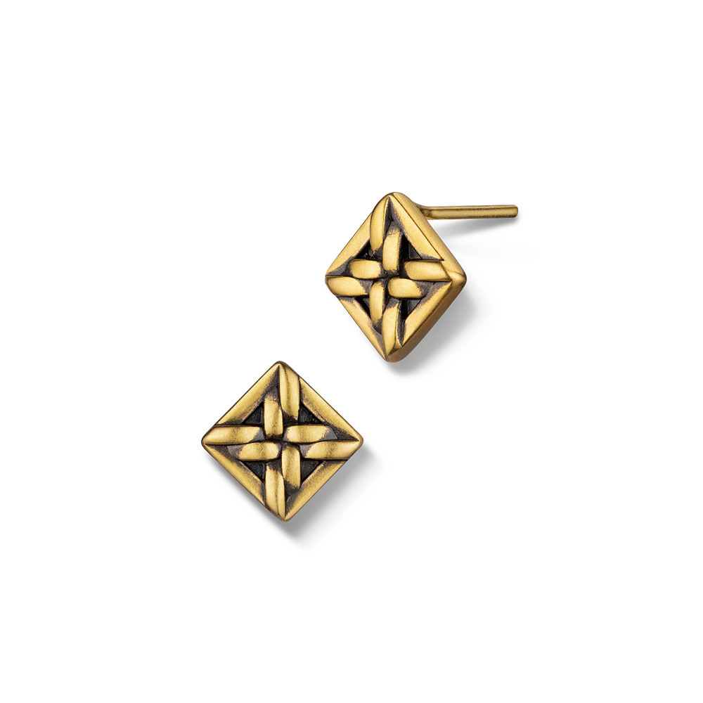  Hey Cool Collection "Circle and Square" Gold Earrings For Men