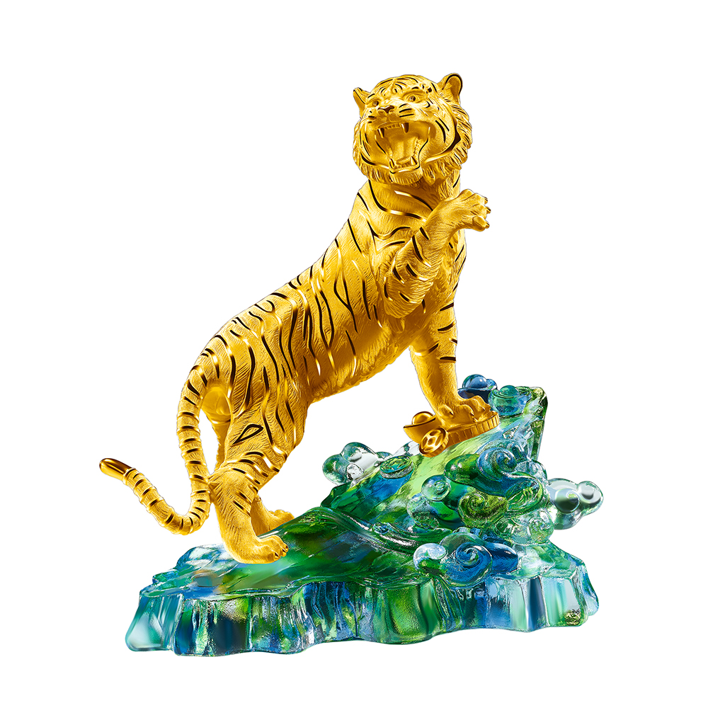Fortune Tiger Collection "Roaring Tiger" Gold Figurine