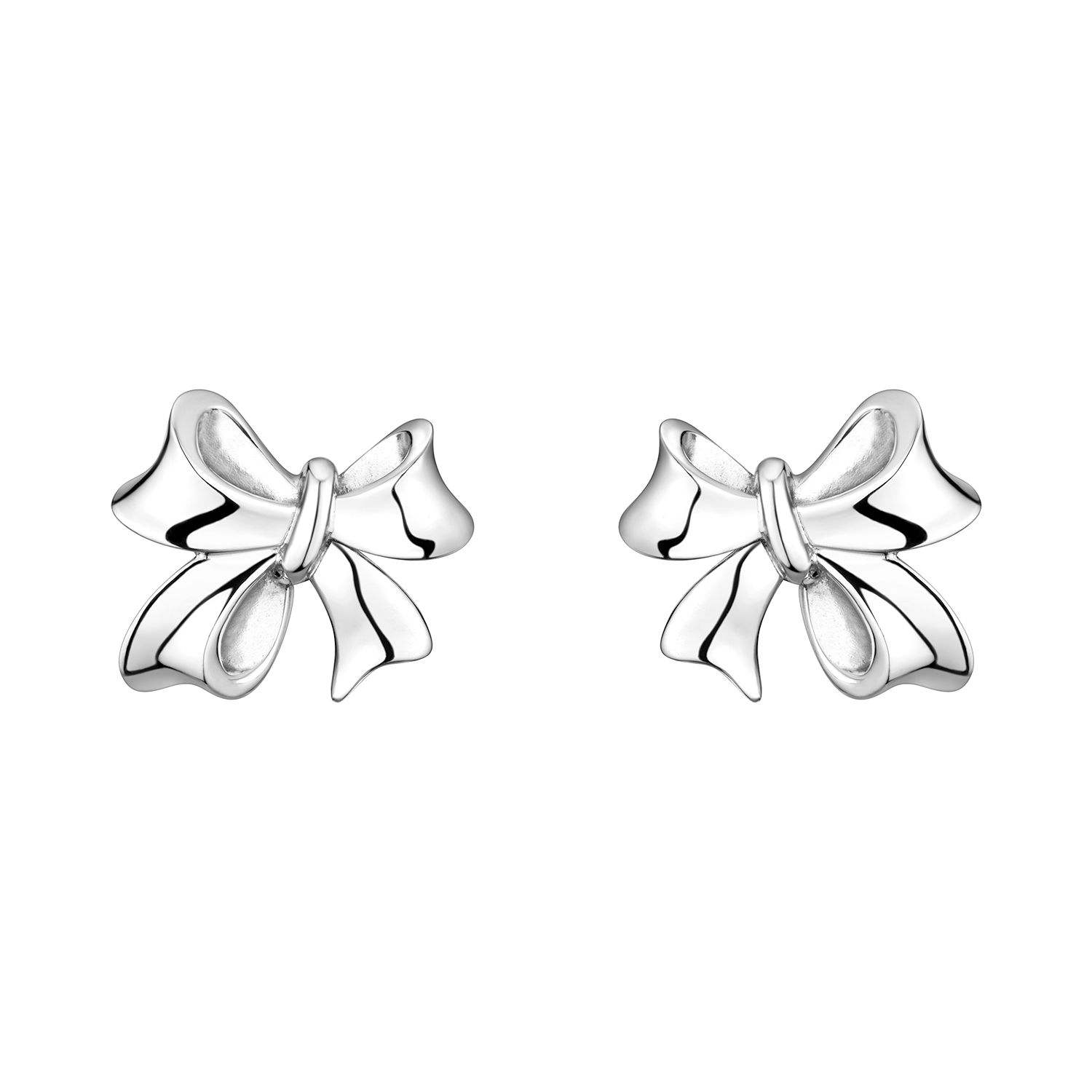 Pt Graceful "Loving Bows" Platinum Earrings