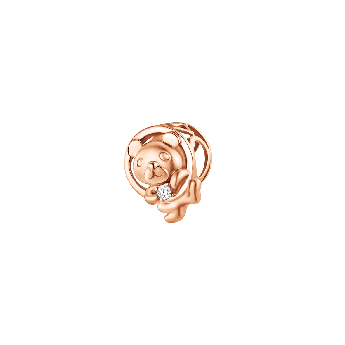 Dear Q "Cute Bear" 18K Rose Gold Diamond Charm