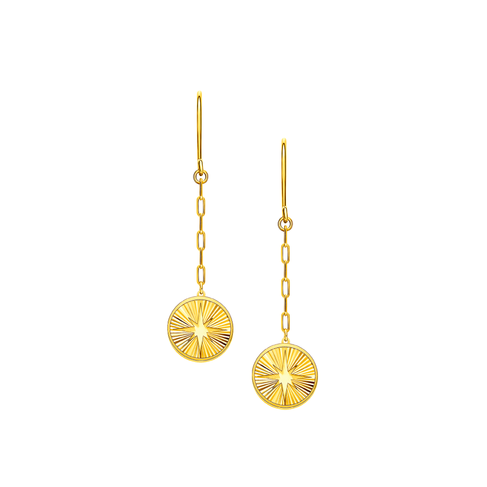 Goldstyle " Sparkling Eight-pointed Star " Gold Earrings