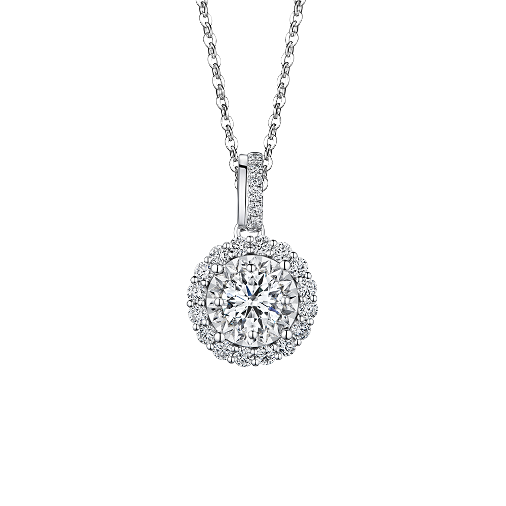 “Round Perfection”18K Gold Diamond Pendant