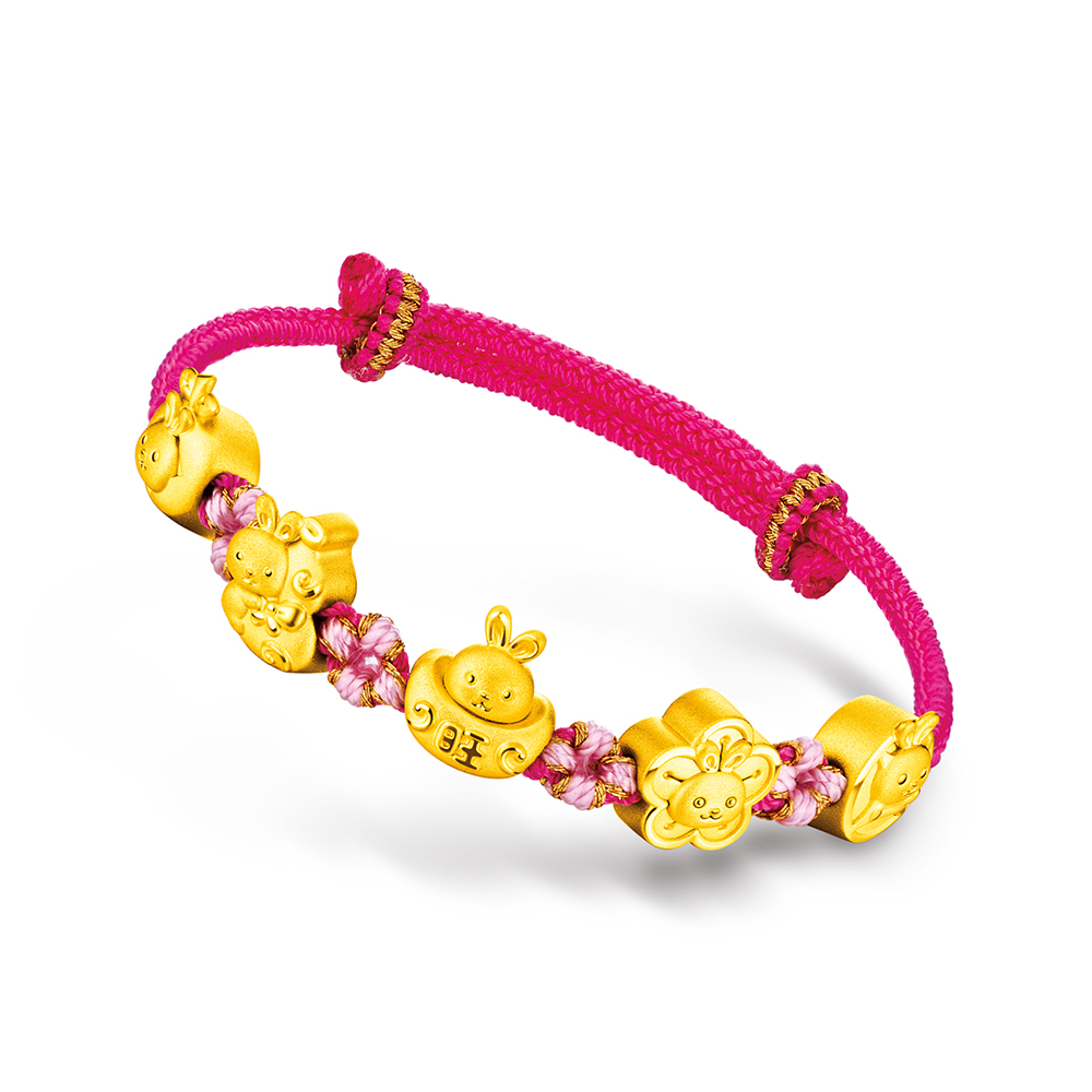 Fortune Rabbit Collection “Rabbit in Tangerine Style” Gold Charm Bracelet
