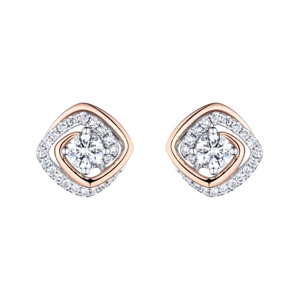 "Diamond Twist " 18K Gold Diamond Earrings
