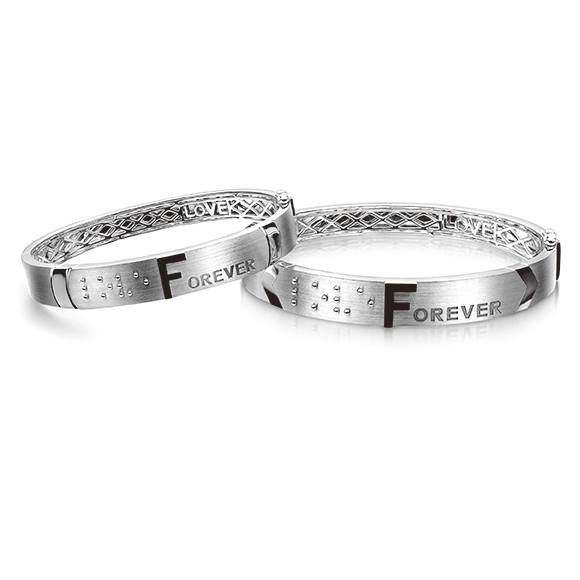 Love Forever Collection 925 Sterling Silver Couple Bangles