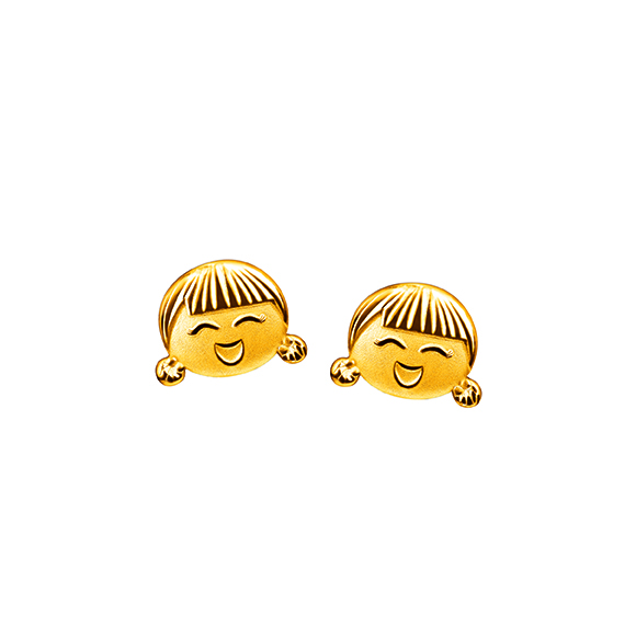 Hugging Family Gold Earrings-Ting-ting