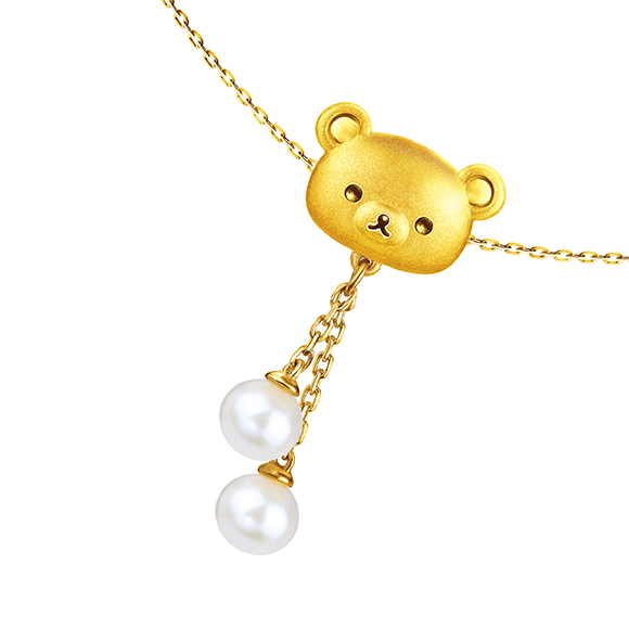 Rilakkuma™ Collection Gold Pendant with Pearls