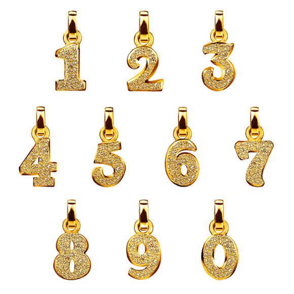Gold Pendant-From One to Nine and Zero