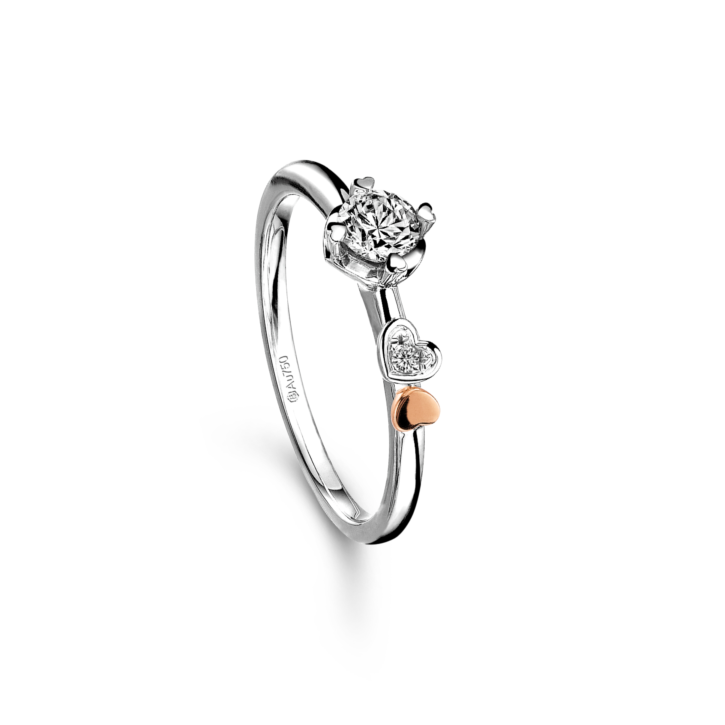 Love is Beauty Collection 18K Rose and White Gold Diamond Ring