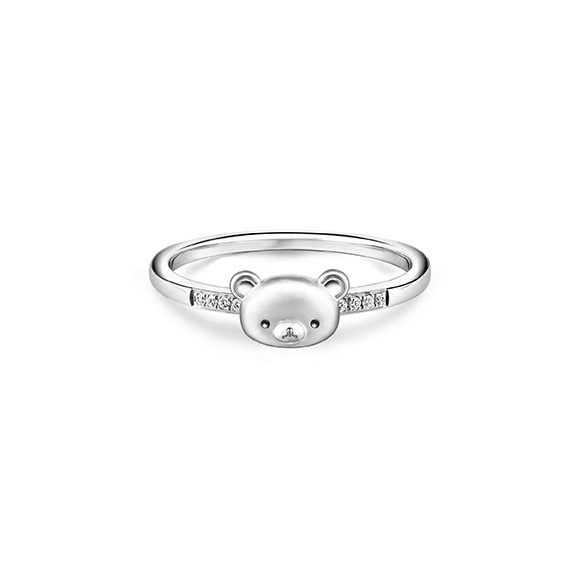 轻松小熊™系列18K金(白色)钻石戒指