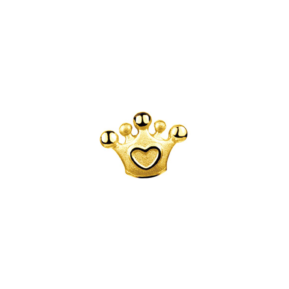 Hugging Family Crown Gold Earring