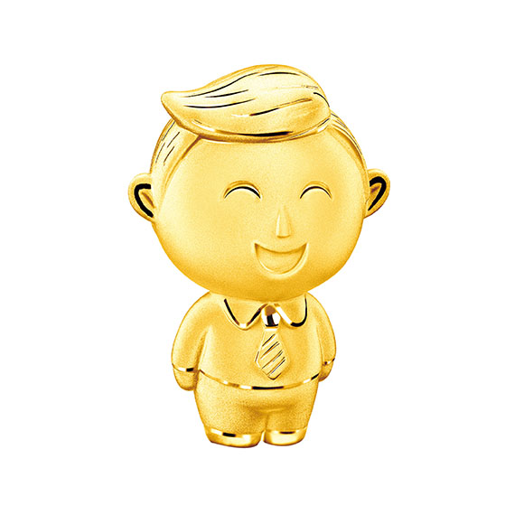 Hugging Family Three-dimensional Daddy Franky Gold Figurine
