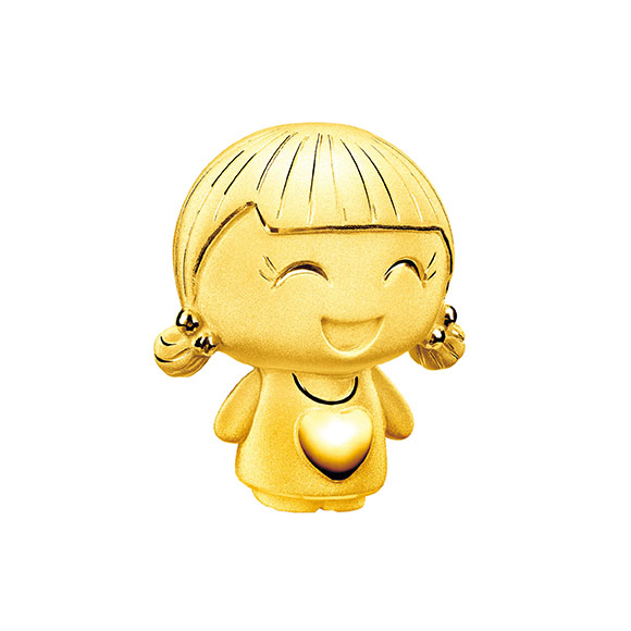 Hugging Family Three-dimensional Ting-ting Gold Figurine