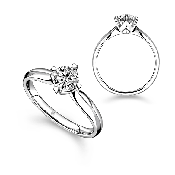 愛很美系列18K金(白色)鑽石戒指