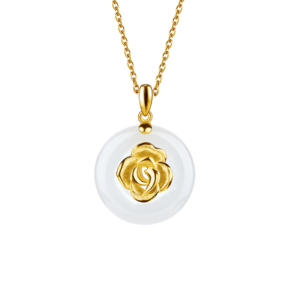 Gold and Nephrite Pendants-Rose