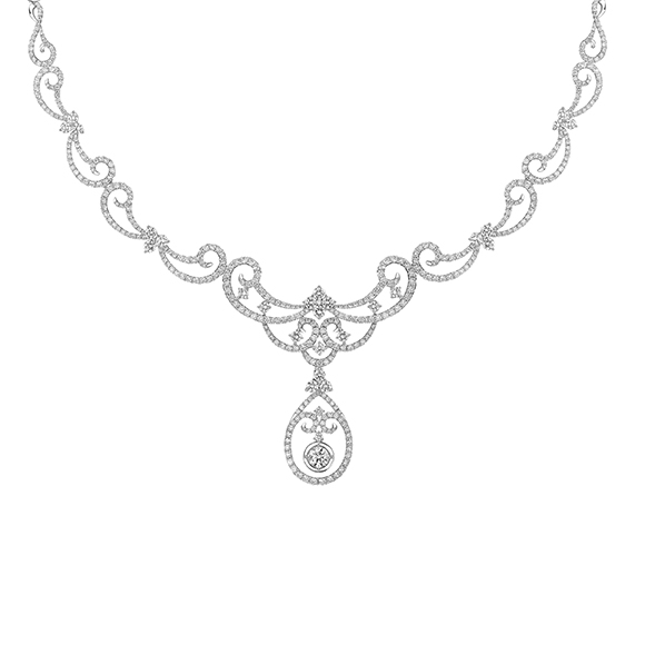婚嫁系列18K金(白色)钻石项链