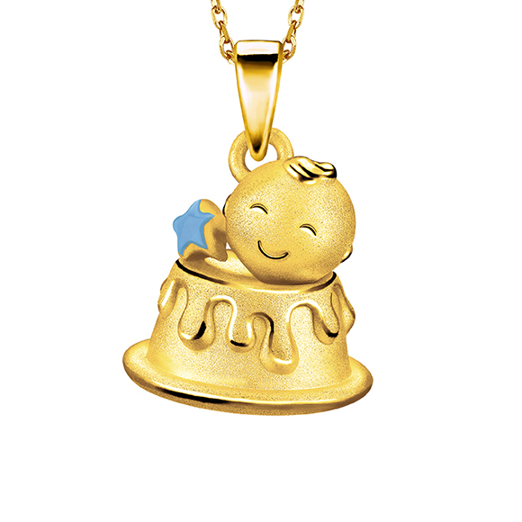 Hugging Family "Ka-ka Pudding" Gold Pendant
