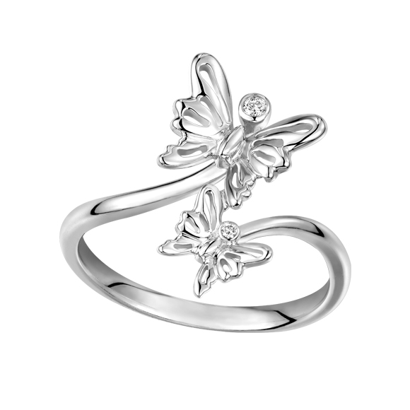 Dear Q "Butterfly" 18K White Gold Diamond Ring