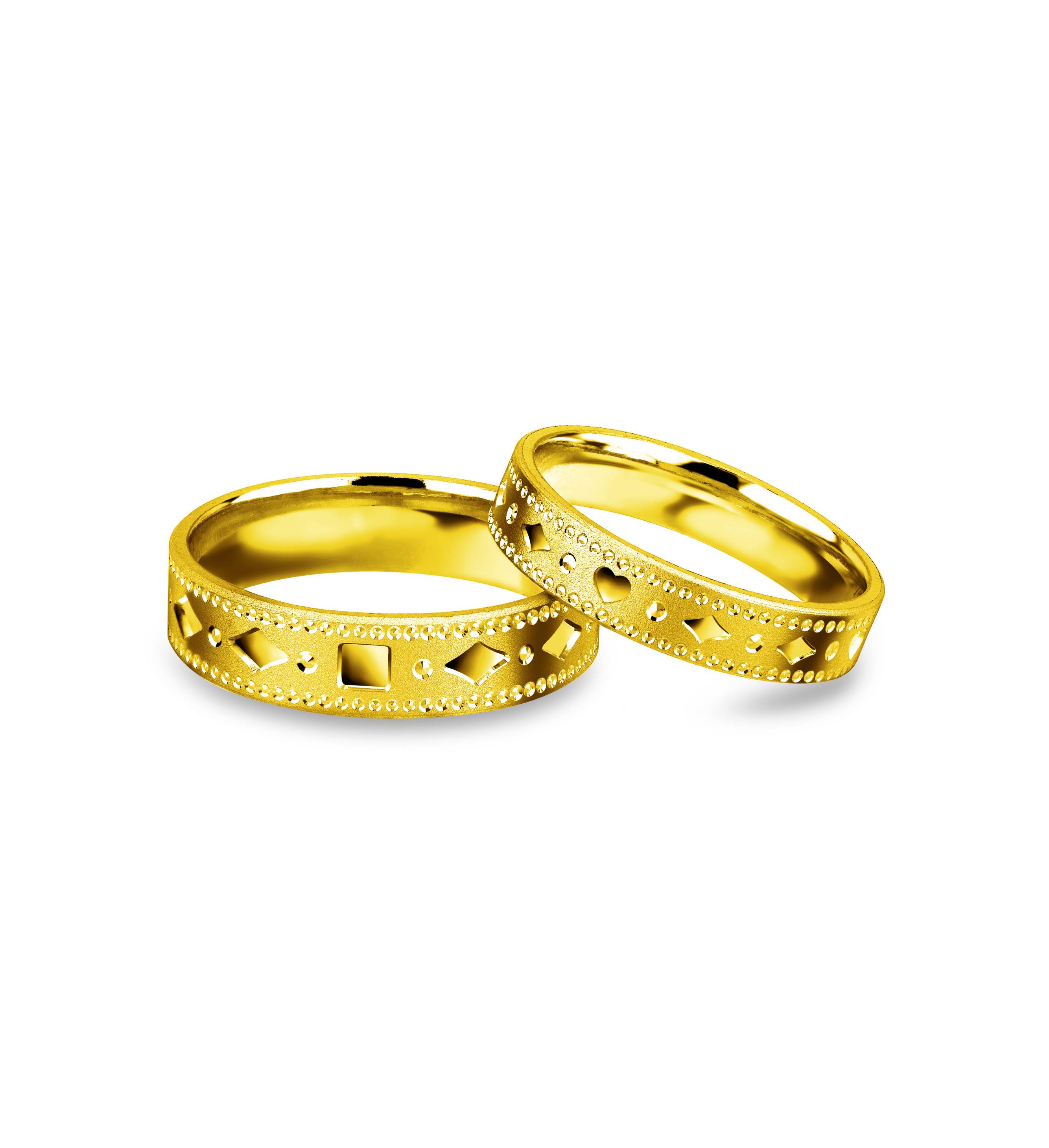 Beloved Collection "Romantic Memory" Gold Pair Rings
