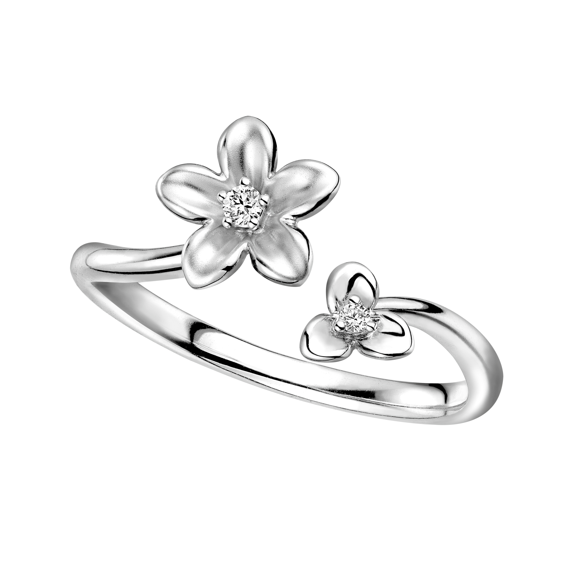 Dear Q "Petite Lily" 18K White Gold Diamond Ring