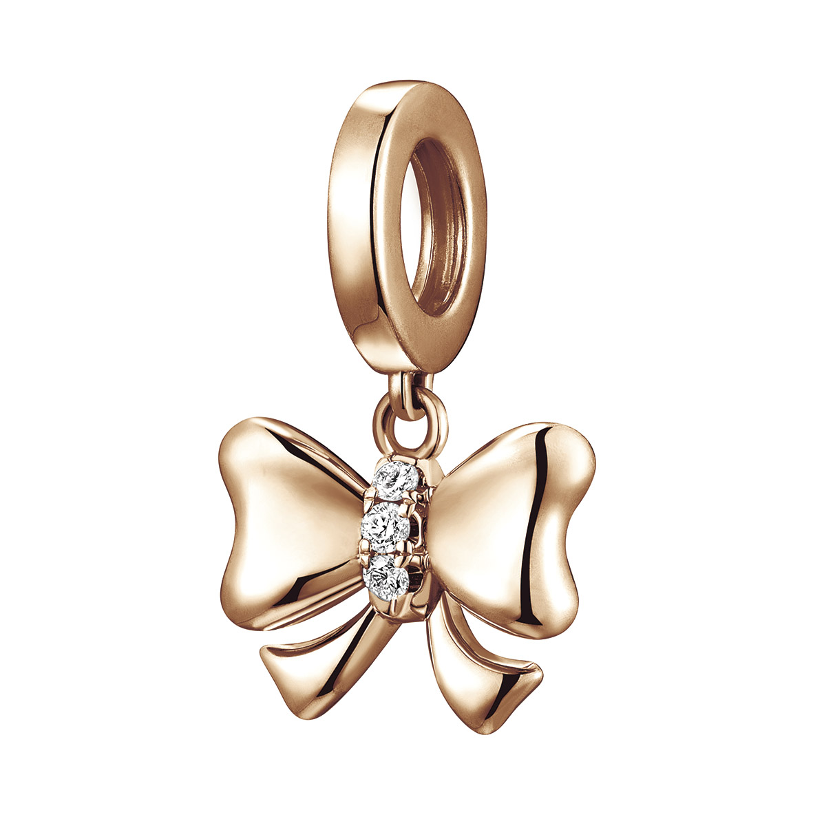 Dear Q "Princess Bow"18K Rose Gold Diamond Pendant