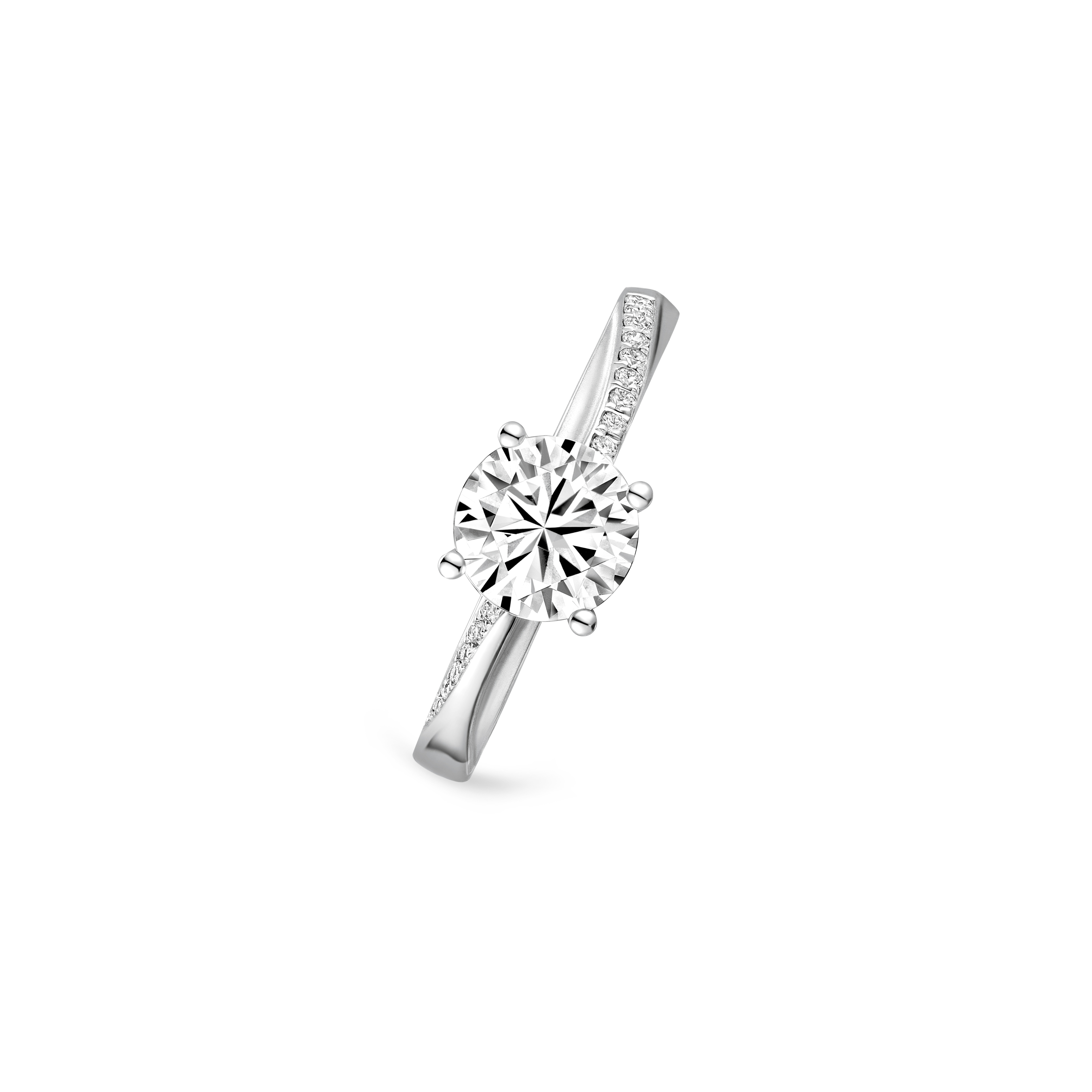 婚嫁系列18K金(白色)鑽石戒指