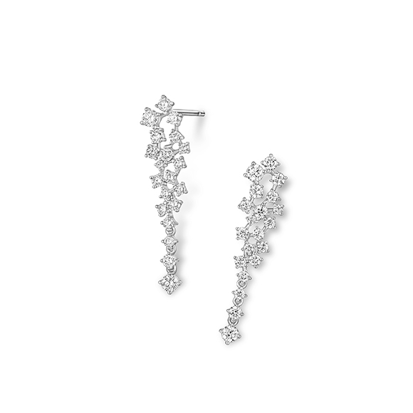 婚嫁系列18K金(白色)钻石耳钉