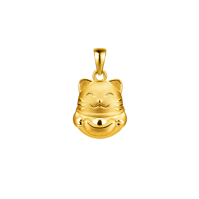 Fortune Cat Gold Pendant
