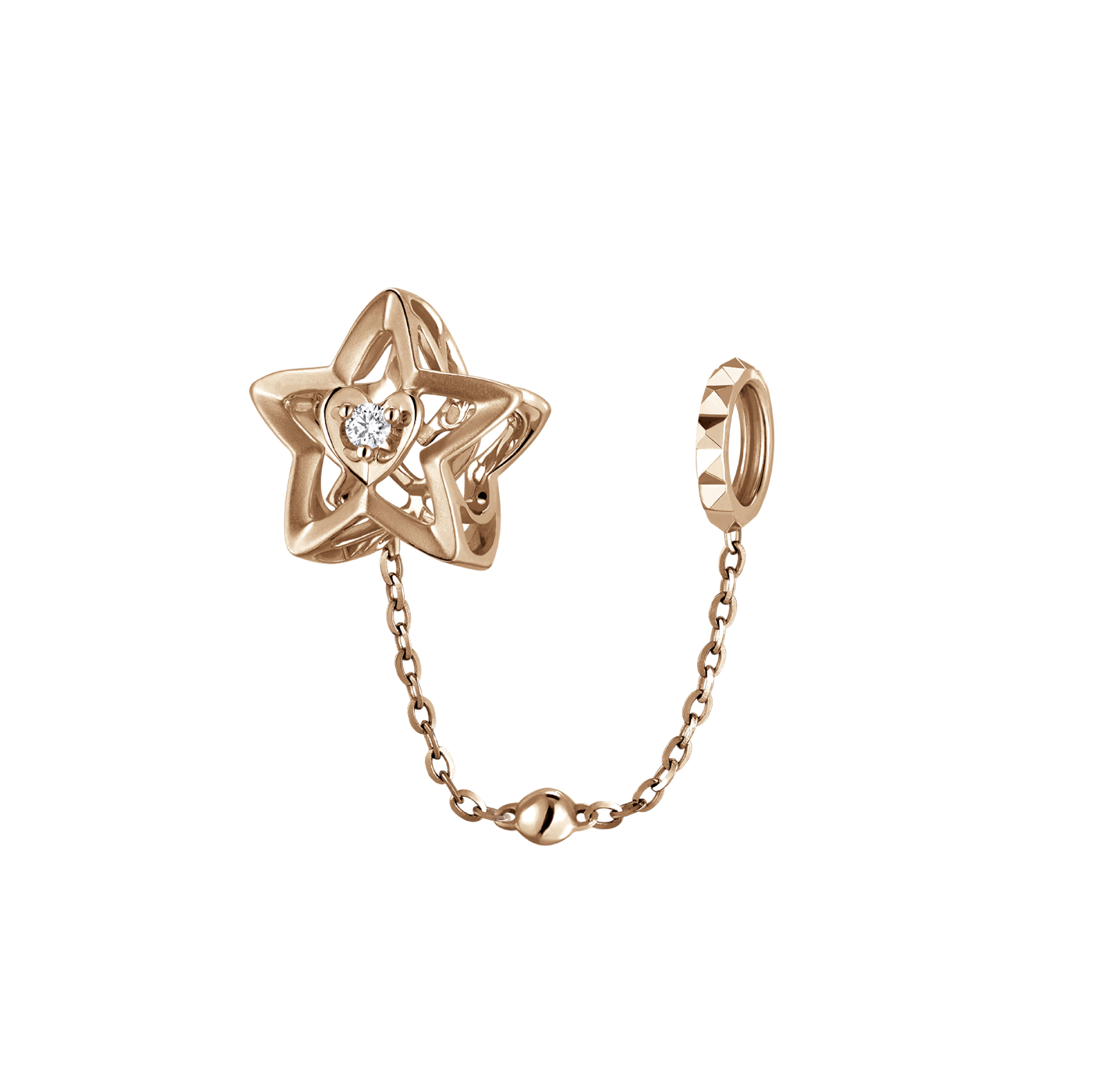 Dear Q "Sparkling Christmas- Christmas Star" 18K Rose Gold Diamond Charm