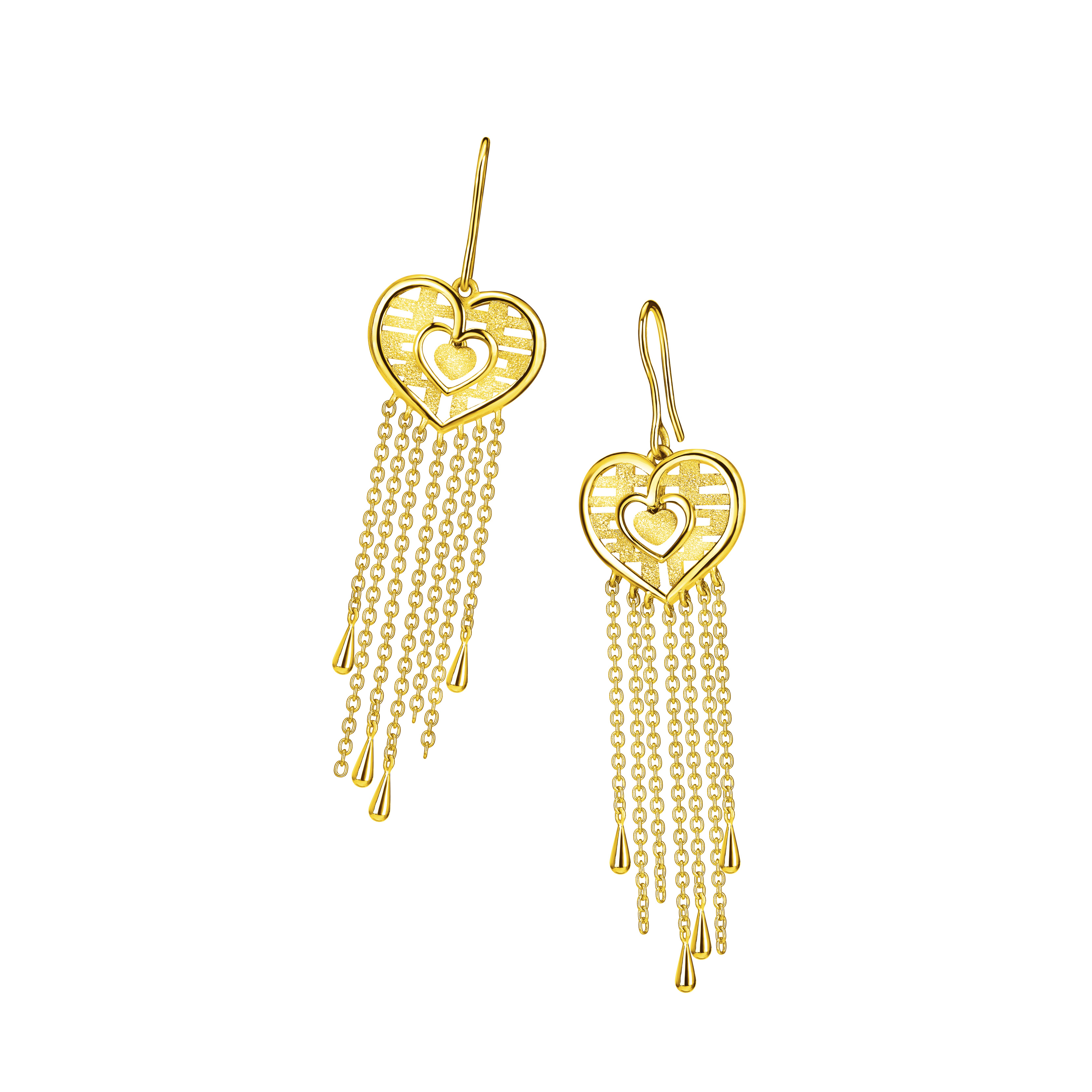Beloved Collection "Heart beats as One" Gold Earrings