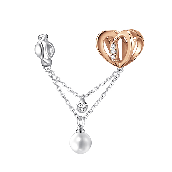 Dear Q "Sweet Sparkle" 18K Gold Diamond Charm with Pearl