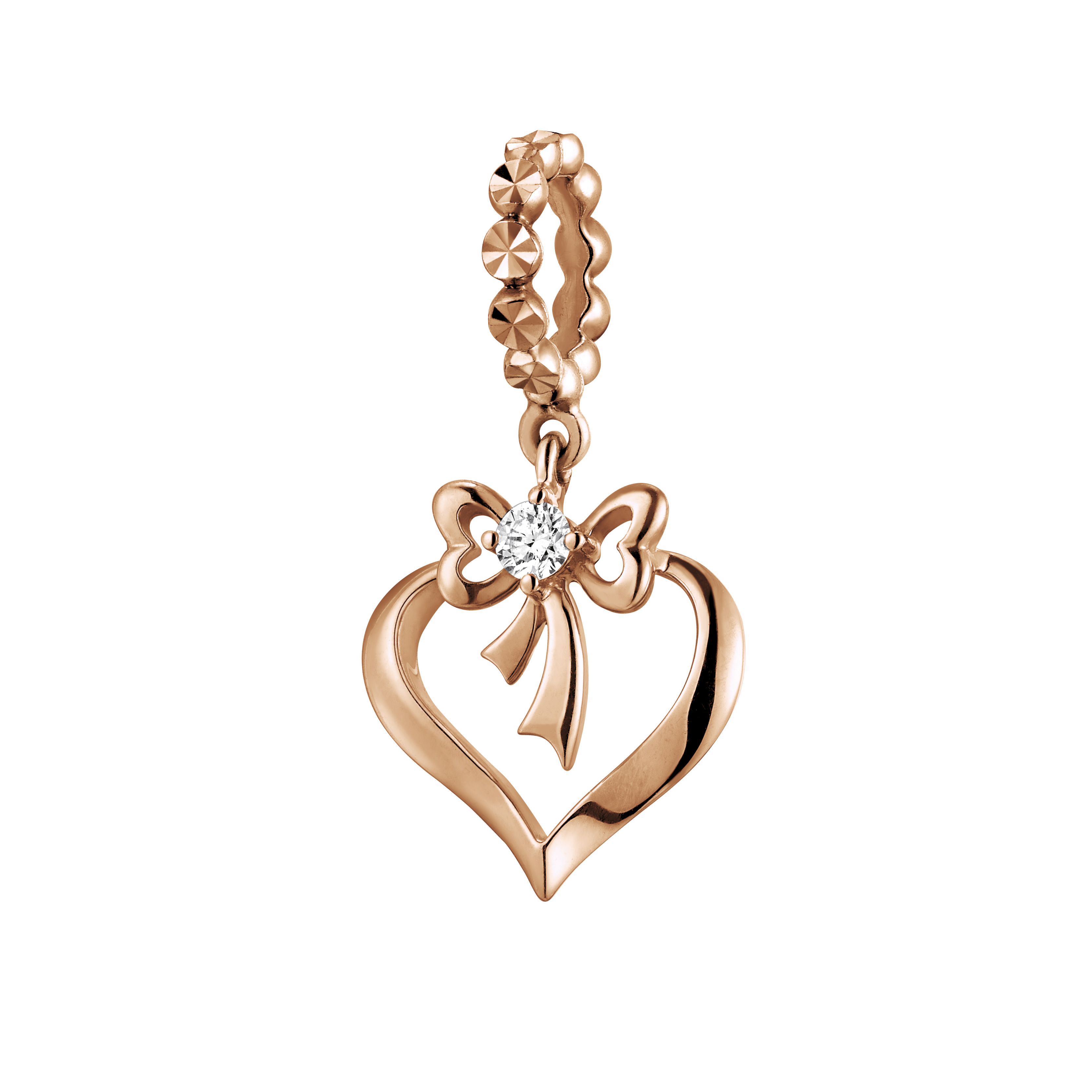 Dear Q "Bow of Butterfly" 18K Rose Gold Diamond Charm