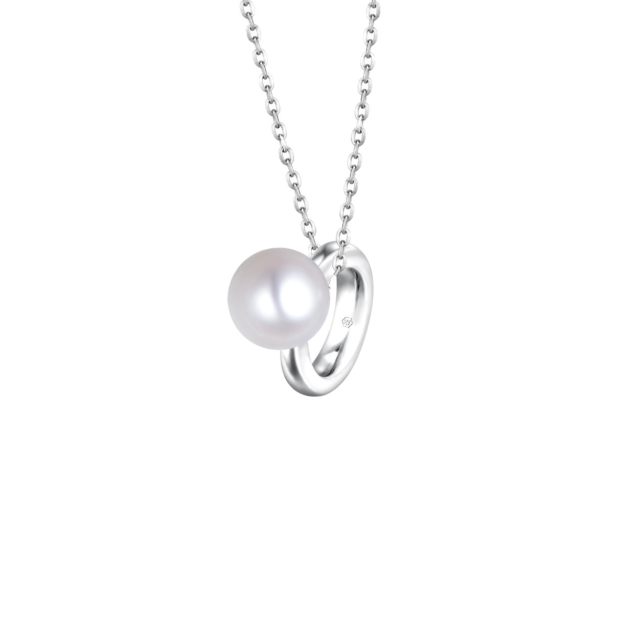 Pt Baby Darling"Pearl of Love" Platinum Pendant with Pearl for kids