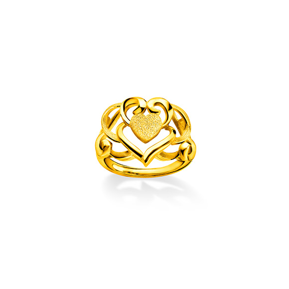Beloved Collection“Dragon & Phoenix with Double Happiness”Gold Ring
