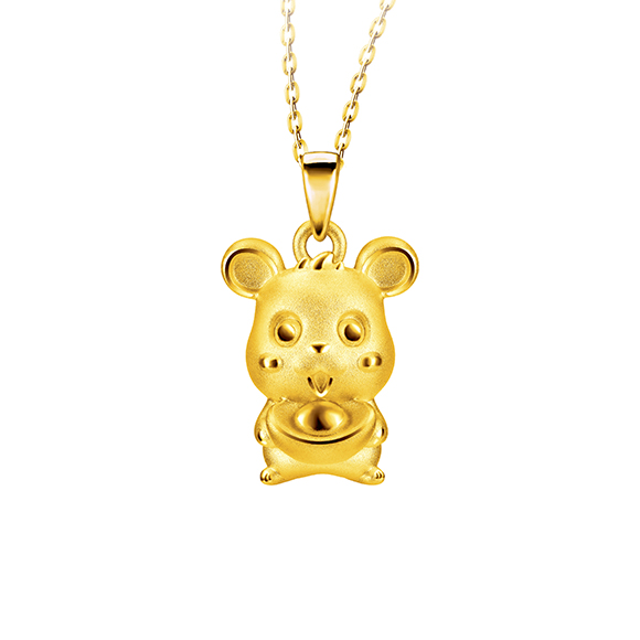 Fortune Rat Collection Cute Gold Rat Pendant