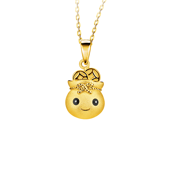 Fortune Rat Collection "Happy Lucky Bag" Gold Pendant