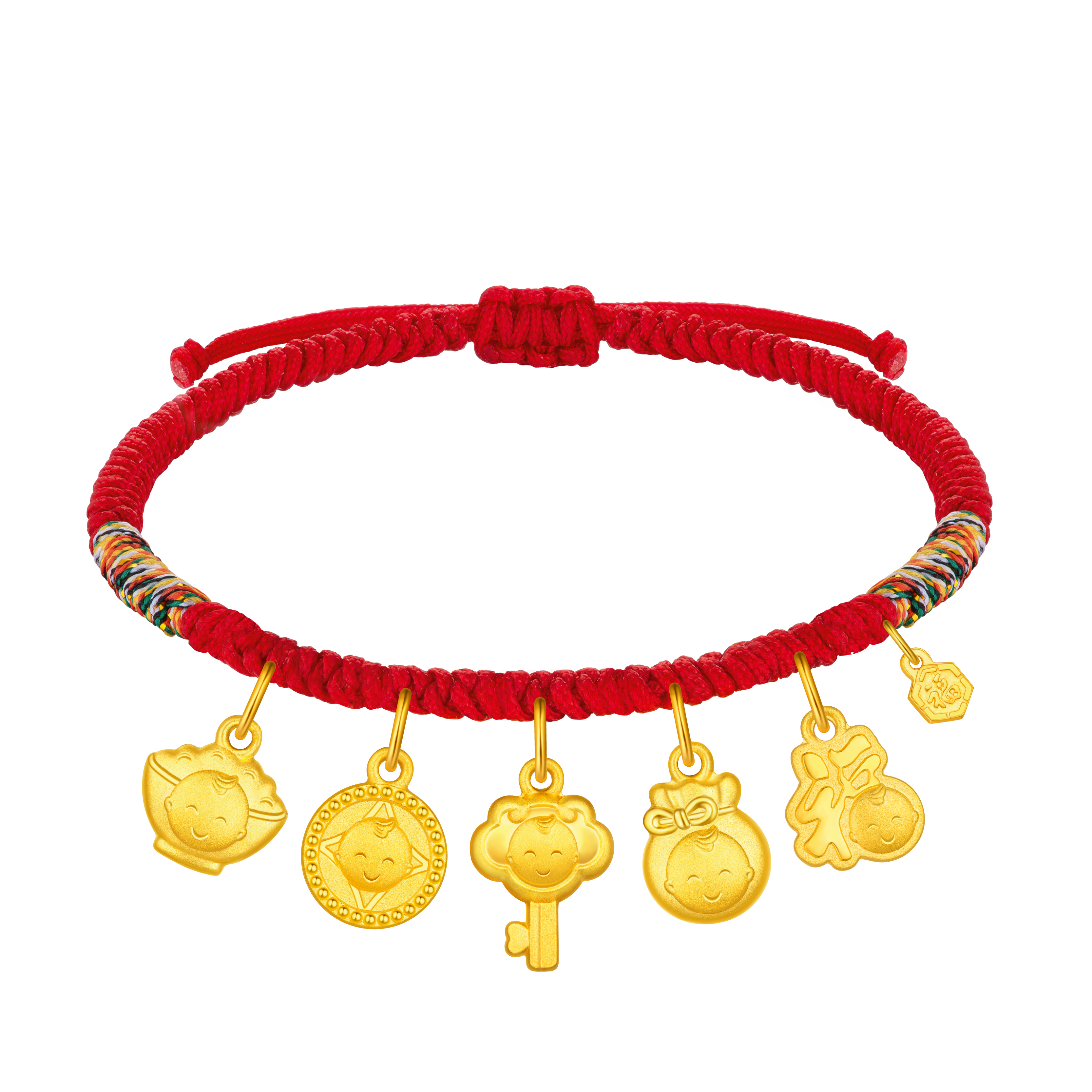 Hugging Family Ka ka “Auspicious Treasures” Gold Cord Bracelet