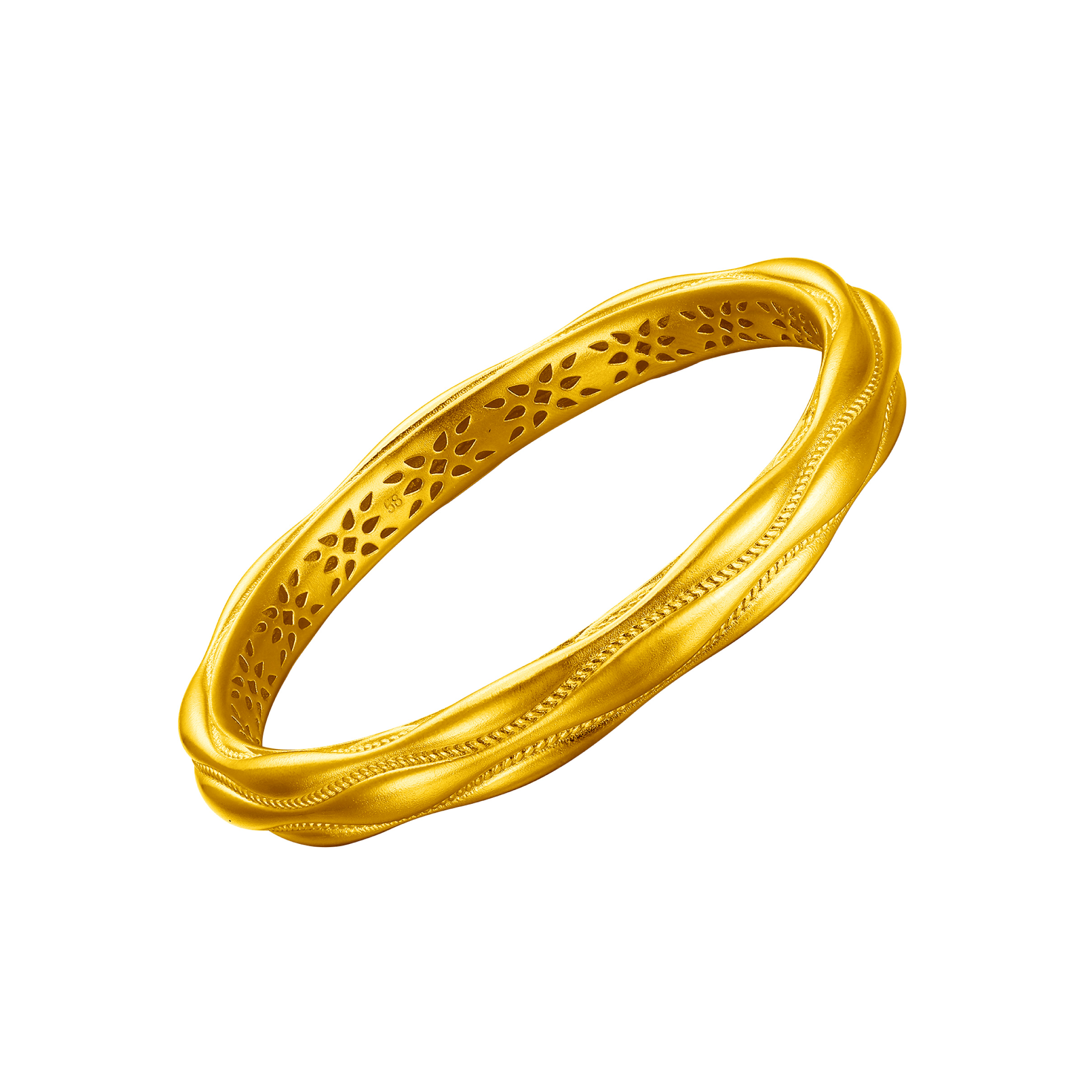 Antique Gold "Health and Happiness" Gold Bangle