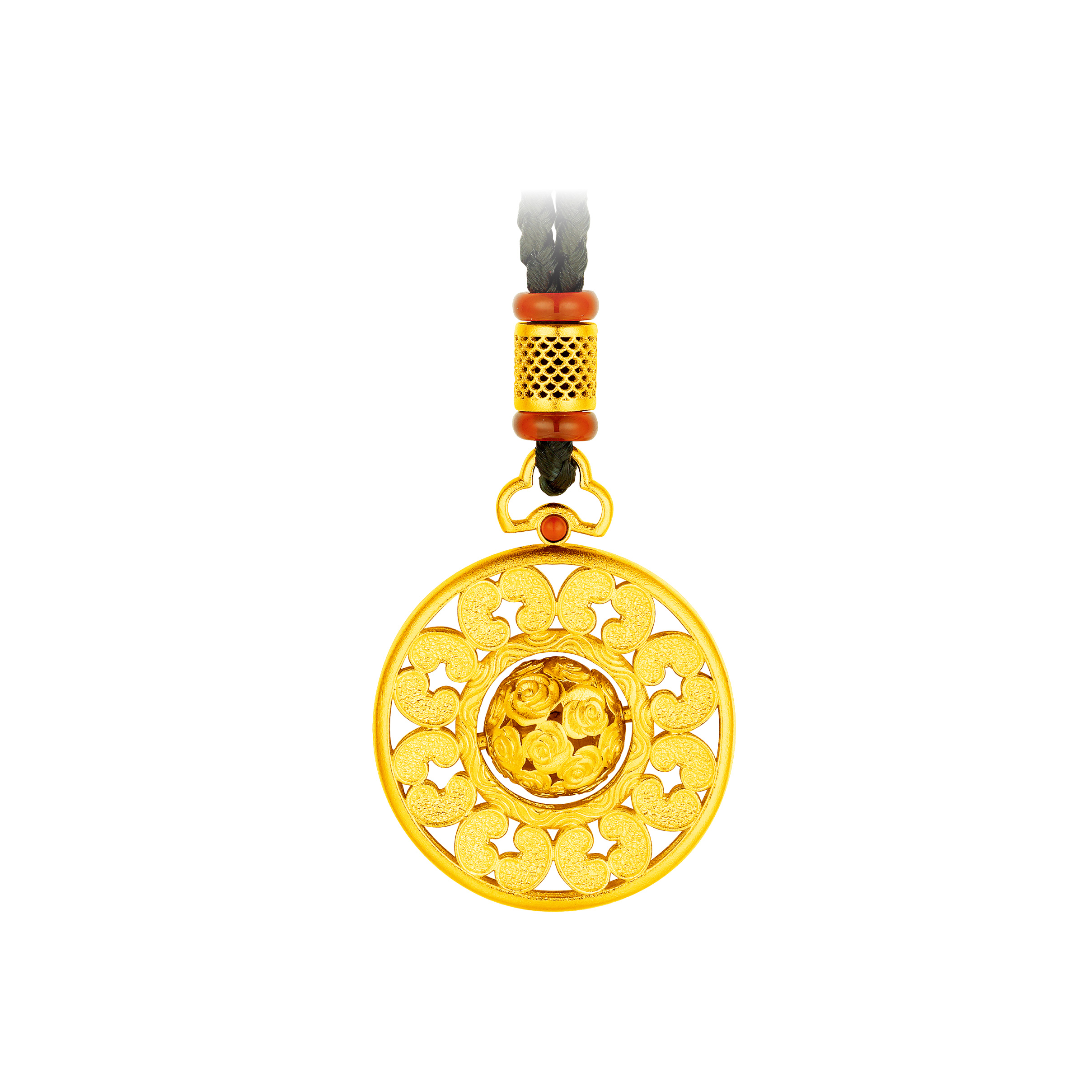 Antique Gold "Health and Happiness" Gold Pendant